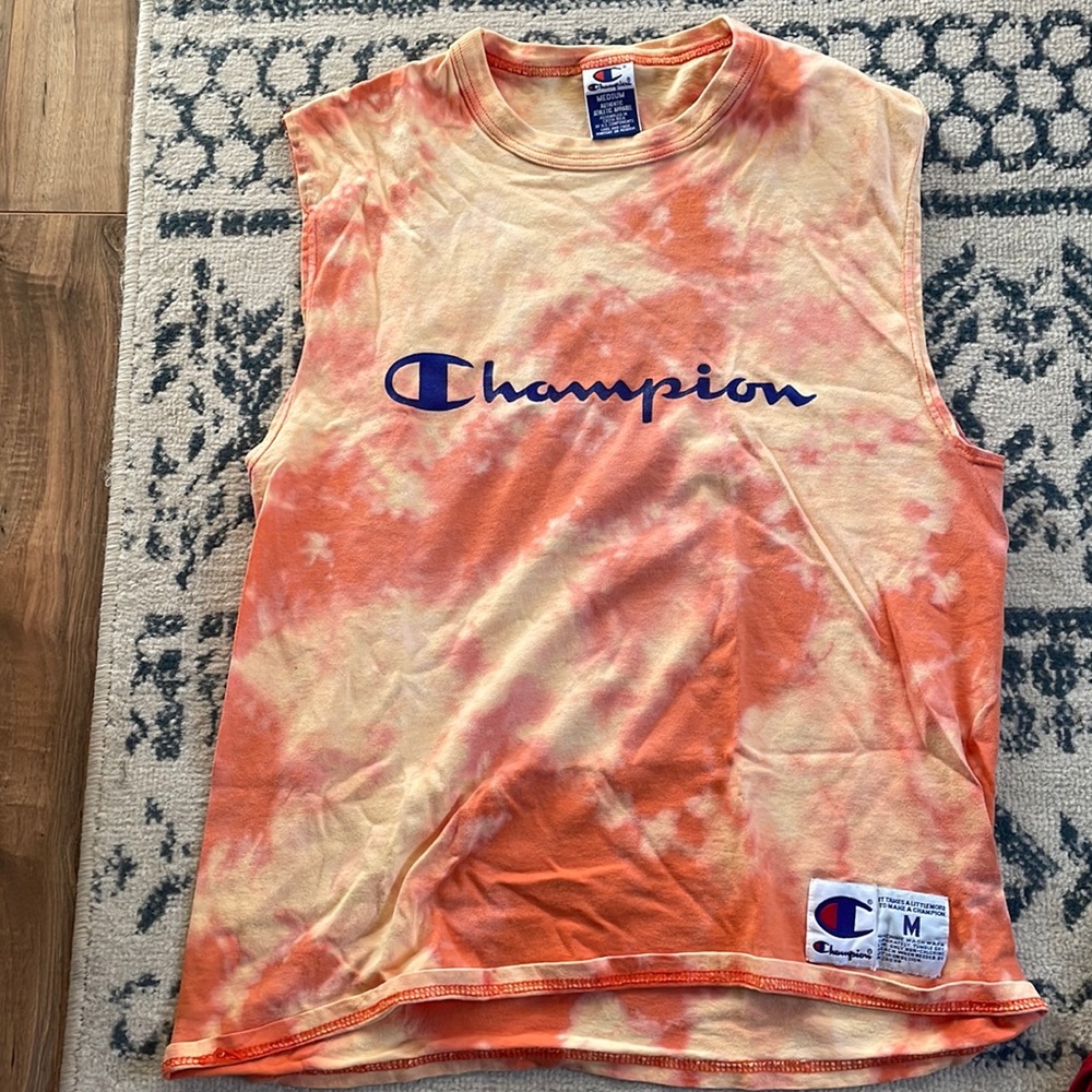 Unisex Champion brand vintage acid wash sleeveless t